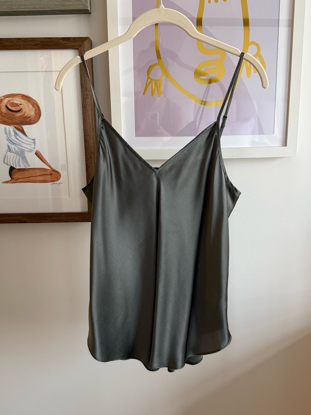 ATM Anthony Thomas Melillo Charcoal • SILK CHARMEUSE CAMISOLE • M